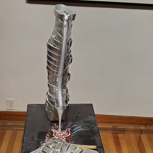 Silver Senator-1 heeled platform sandals - Picture 4 of 4